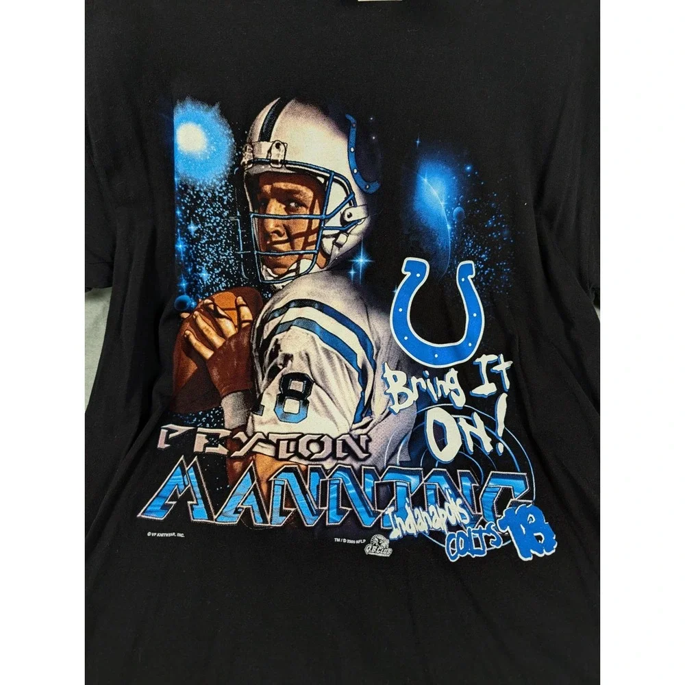 Indianapolis Colts Vintage Peyton Manning 2000s Size XL T-Shirt Black